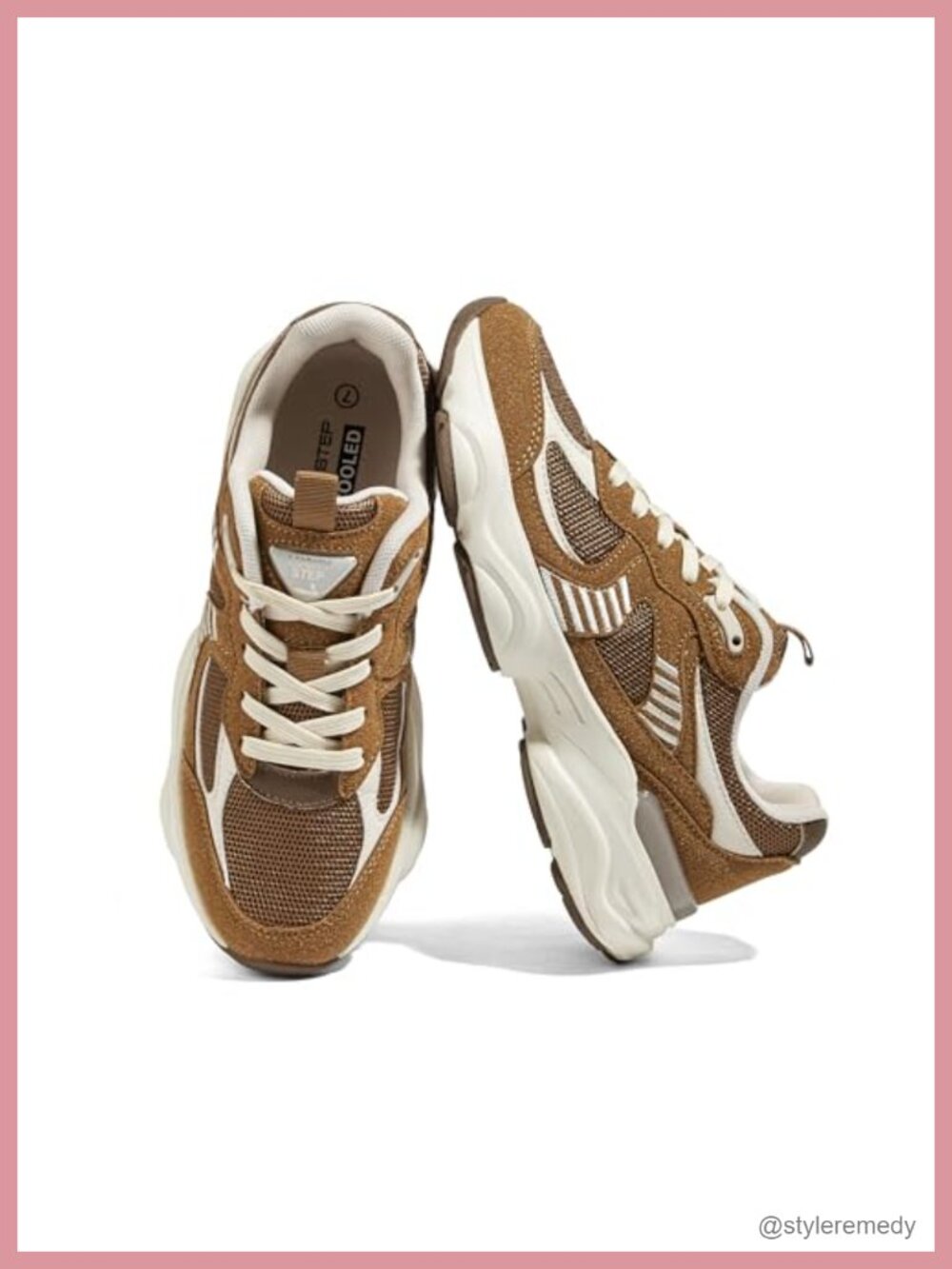 Women's Platform Chunky Fashion Sneakers Lace-Up Breathable Mesh Breathable